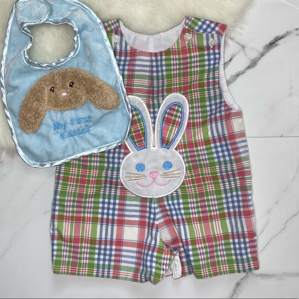Le’ Za Me Bunny Easter romper bib B4-41